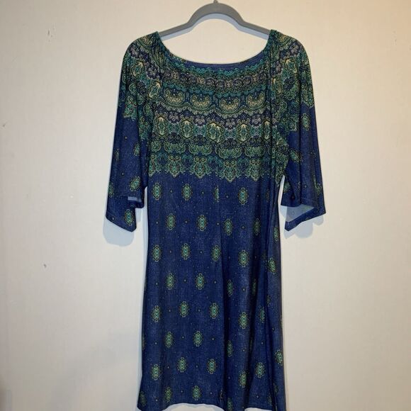 Haute Project MIDI Dress Blue/green Size Xl - Picture 3 of 3